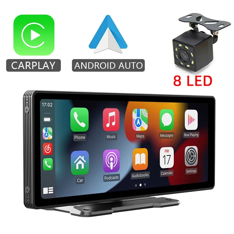 🚗 Rétroviseur Multimédia 10,26" – CarPlay & Android Auto Sans Fil, Bluetooth, AUX, USB